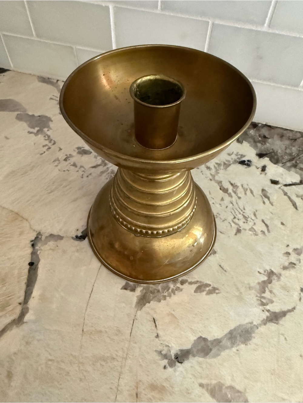 Deco Brass Candleholder